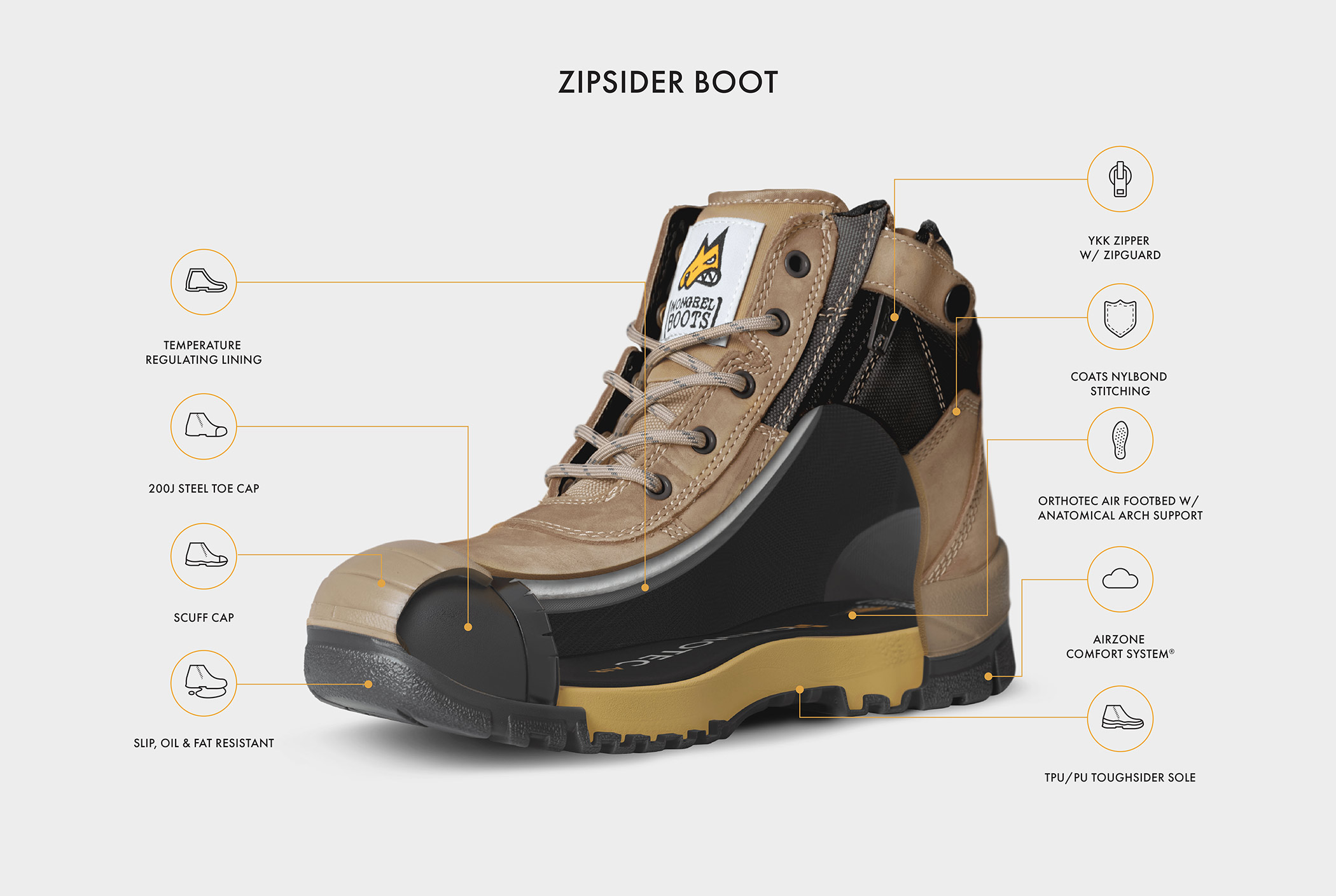 Mongrel Stone ZipSider Boot  461060